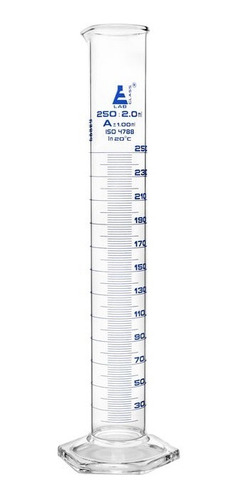 Probeta Graduada De Vidrio Clase A 250ml Grad. Azul Eisco
