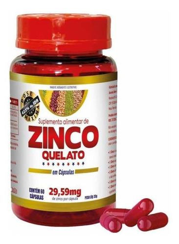 Zinco Quelato 29,59mg  60 Cápsulas