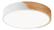 Comprar Plafón Lámpara Techo Led Nórdico Metal Y Madera 12w Montaje Empotrado Led 23 Cm Blanco