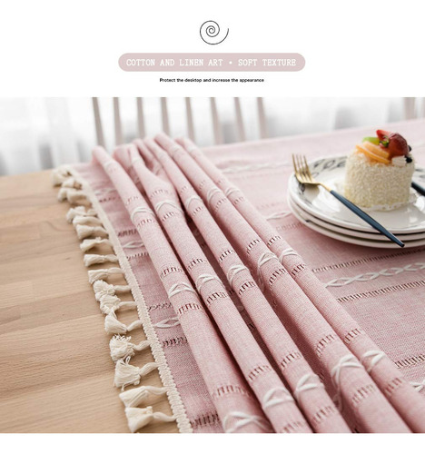 Mantel De Vinilo Navideño Rosa Para Mesa Rectangular 140x140