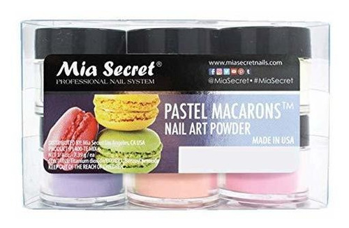 Mia Secret Pastel Macarons Nail Art Powder Juego De 6 Piezas