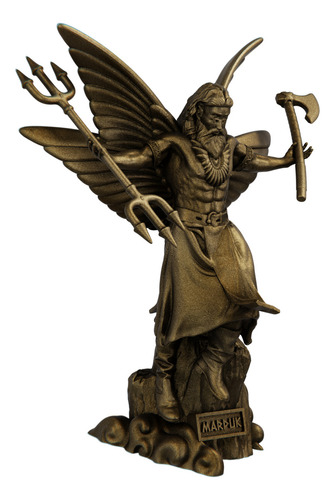 Estátua Marduk Deus Protetor Da Babilônia - Marduque Cor Cor Ouro Velho