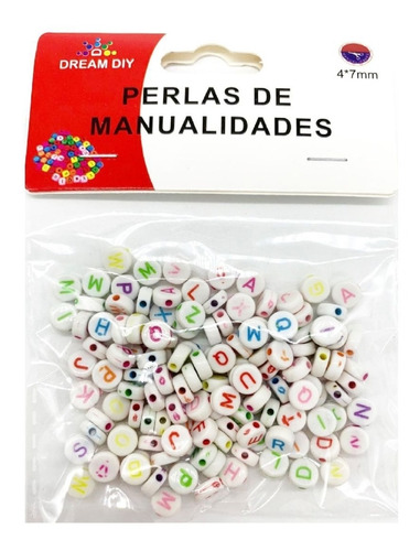 Perlas Redonda Letras De Colores Pra Collares Y Pulseras 