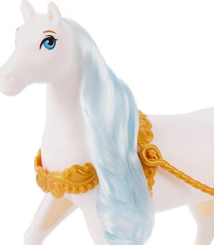 Muñeca Cinderella Con Coche Y Caballo Blanco De Pelo Cepilla