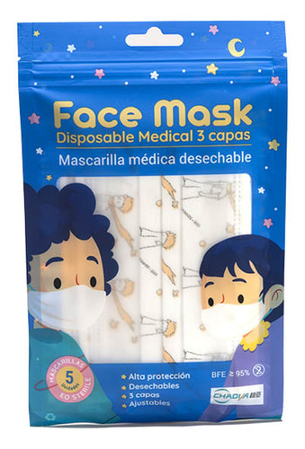 Mascarillas Infantil Desechable X 5