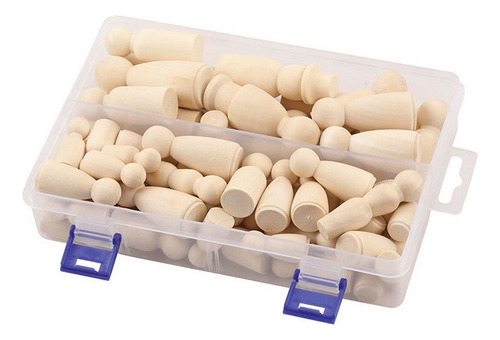 Yiyi 55pcs Madeira Peg Dolls Sem Pintado Crianças Presentes