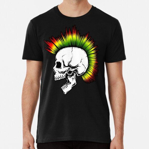 Remera Calavera Punk Con Mohawk De Colores Rasta Reggae Algo