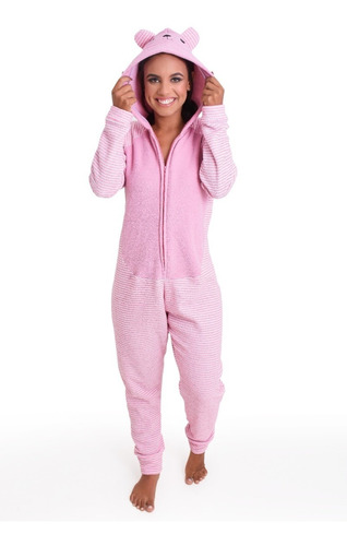 Pijama Kigurumi Macacão Feminino Adulto Quentinho