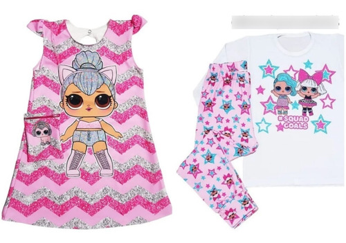 Pack : Vestido + Pijama Para Nenas