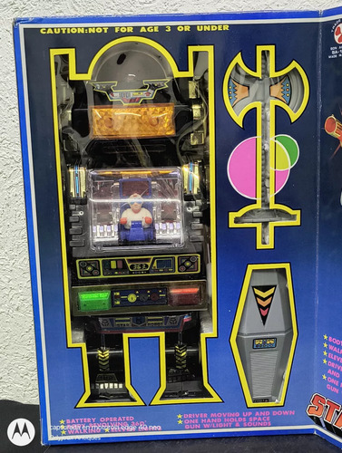 Star Roto Robot Vintage 1985 En Caja Tipo Saturno Funciona Star Roto Robot Negro Colores (Usado)