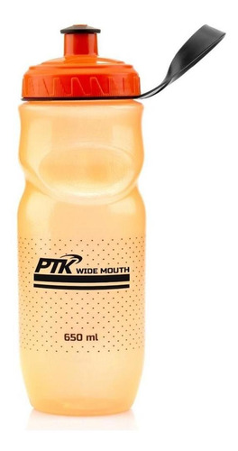 Caramanhola Ptk Boca Larga 650ml Ciclismo Linda Garrafa Cor Laranja