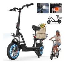 Comprar Scooter Eléctrico Plegable Con Asiento 12'' Neumáticos 750w 35km Comprar Carrito De Cocina Scooter Electrico Con Cesta Scooter Electrico Patin Tkmh