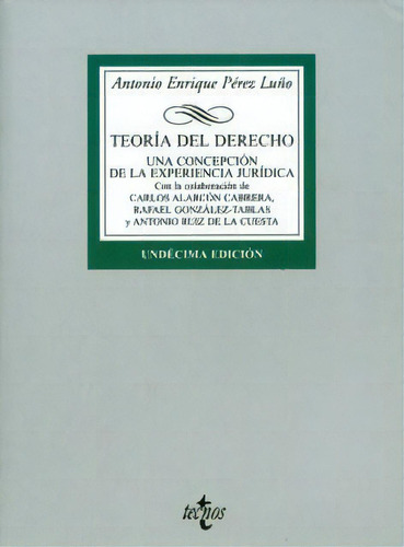 Teoría del derecho: una concepción de la experiencia jurídica, de Antonio Enrique Pérez Luño. Editorial Promolibro, edición 2012 en español