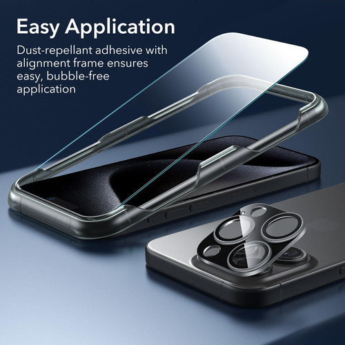 Conjunto De Capas Esr Para iPhone 15 Pro Com Protetor De Tel