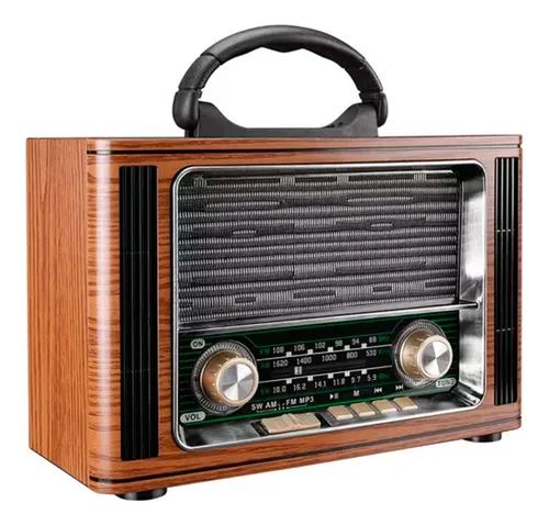 Radio Portatil Retro Am/fm Bt Usb Tf 5w Vintage Yx-123ubt