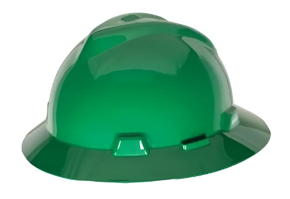 Casco de Seguridad Infra Ala Ancha Verde con Ajuste de Matraca