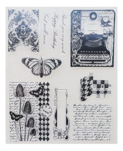Sello Transparente Para Escribir Mano Diseño Mariposa Albume