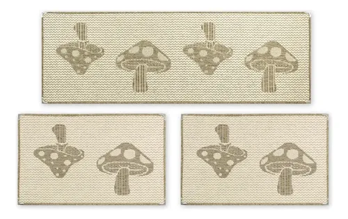 Kit de Tapetes de Cozinha Lancer Sisal Antiderrapante Lavável