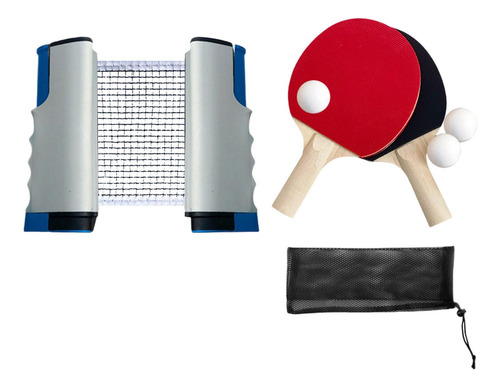 Juego De De Pong, Raquetas Y Pelotas Con Bolsa De Gris