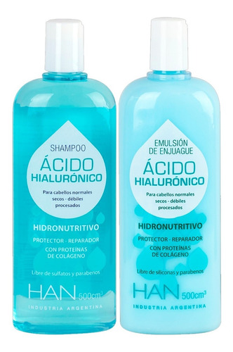 Han Shampoo + Acondicionador Acido Hialuronico X 500 Ml