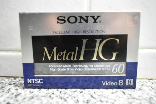 Cassette Sony P6-60 Hg Ntsc  Video 8 Metal Hg Japan