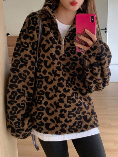 Buzo Animal Print Leopardo Shein Importado Stock Inmediato
