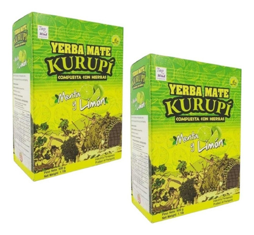 Kit 2 Unidades Erva-mate Tereré Menta E Limão Kurupi 500g