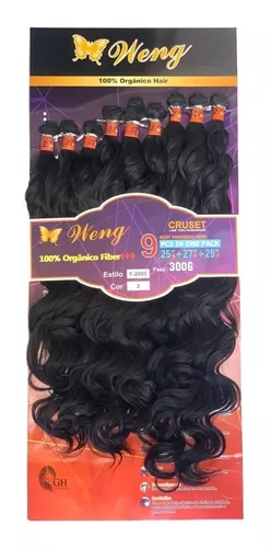 Cabelo Orgânico Cacheado 65cm 300 Gramas 8 Telas ( Informe a cor desejada  por mensagem apos a compra) - Espaço Linda