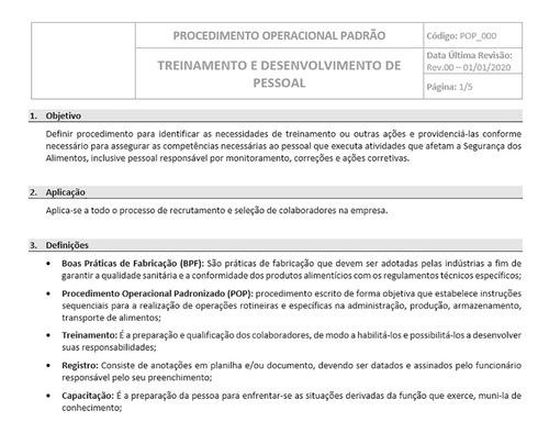 Procedimento Treinamento E Desenvolvimento De Pessoal Bpf