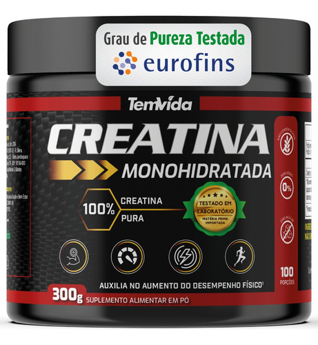 Creatina 300g - 100% Creatina Pura Monohidratada - Com Laudo