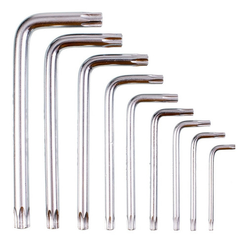 Imagen 3 de 5 de Set Bulit De Llaves Torx 9 Piezas Cromo Vanadio
