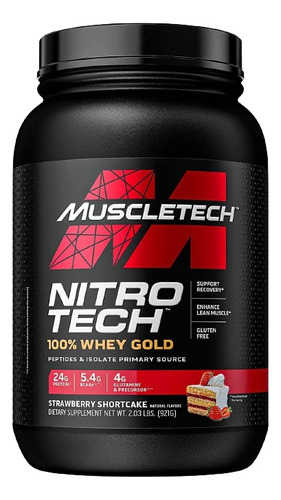 Proteina Whey 24g Muscletech Fresa Nitro Tech 907g