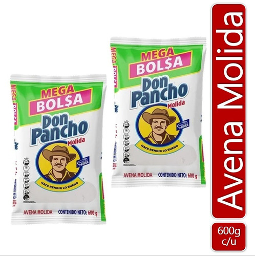 Imagen 1 de 2 de Avena Don Pancho Molida 600 Gr X2 Uds