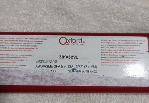 Varilla Aporte 309 3/32 Oxford
