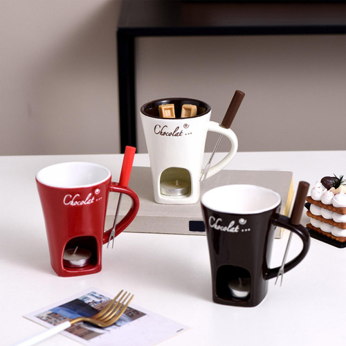 Taza Para Fondue, Taza Para Derretir Chocolate, Utensilios
