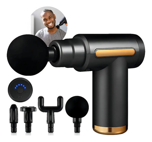 Massageador Pistola Elétrica Profissional Muscular Portátil Aparelho Fisioterapia Corporal, 6 Velocidades 4 Cabeças De Massagem - Loja Gudeltec