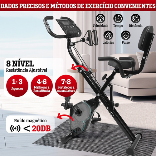 Bicicleta Ergométrica Dobrável Vertical Cadence Cor Preto