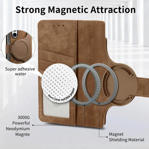 Funda Tipo Cartera 2 En 1 Con Cierre Magnético For Tarjetas