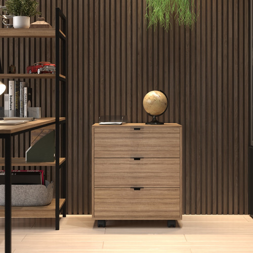 Mesa Escritório Escrivaninha Industrial + Gaveteiro Cômoda Cor Laminado com Preto