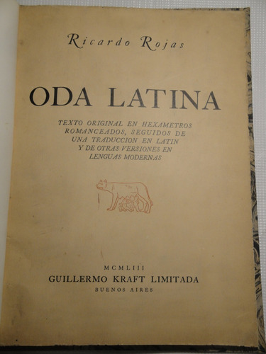 Oda Latina - Ricardo Rojas - Firmado