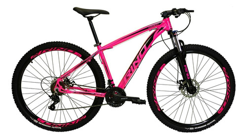 Bicicleta Rino Everest Aro 29 Shimano 24v Cubo K7 + Trava Cor Rosa Tamanho Do Quadro 15