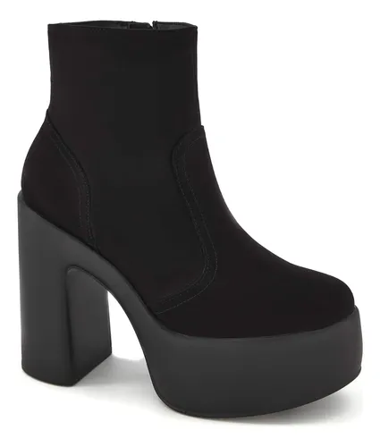 Botin negro store mujer plataforma