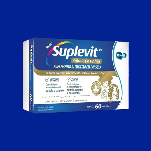 Combo 4 Caixas Suplevit Cabelos E Unhas 60 Capsulas Sabor Sem Sabor