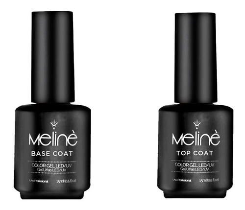 Meline Dúo Base + Top Coat Esmalte Semipermanente En Gel 