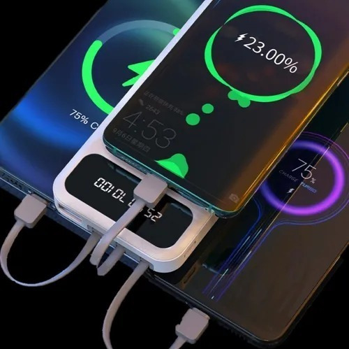 Cargador Portatil Para Celular Universal 10000mah Con Cables