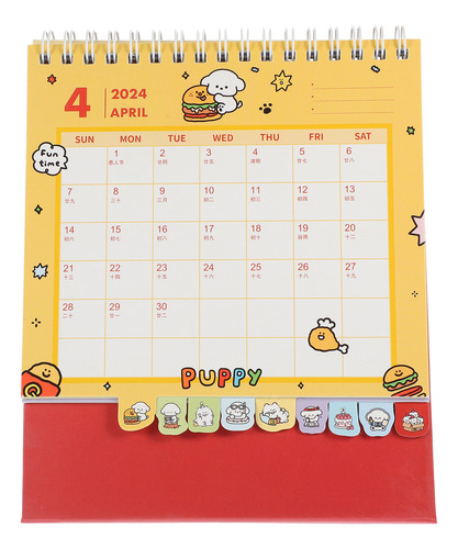 Calendario 2024, Calendario De Escritorio Con Dibujos Animad
