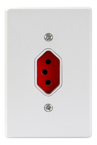 Kit C/20 Und Tomada Simples Vermelha - 20a 2p+t C/ Placa 4x2