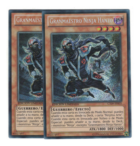 Yugioh  2x Ninja Grandmaster Hanzo Secret Ct09-sp003