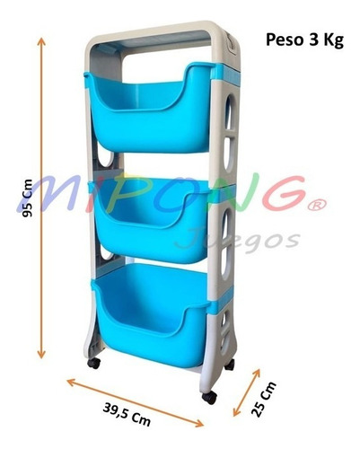 Imagen 4 de 10 de Organizador Torre 3 Cajones Con Ruedas Excelente Calidad C