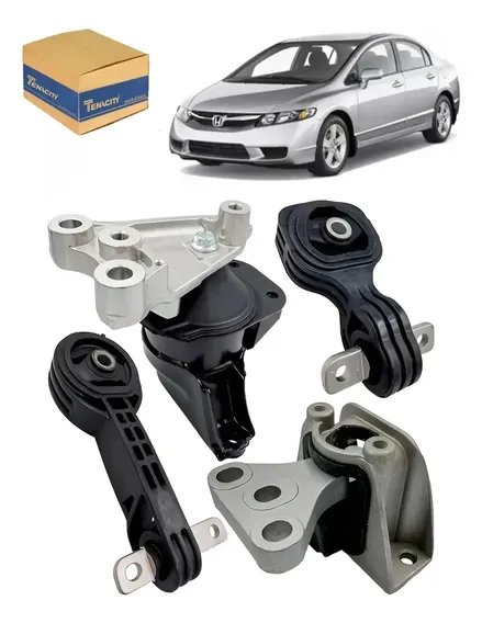 Kit 4 Coxim Motor Cambio New Civic 2007 A 2011 Automatico